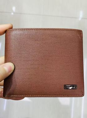 男士钱包头层牛皮短钱包蒙娜丽莎钱包纯皮时尚商务正品男钱包
