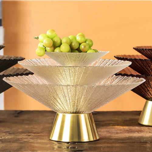 轻奢高脚盘玻璃果斗水果盘