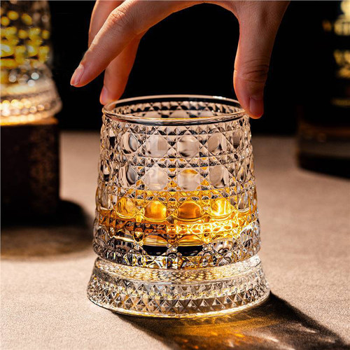 轻奢高档威士忌酒杯旋转杯