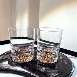 威士忌玻璃酒杯创意冰山雪山杯金山加厚底酒吧专用烈酒杯洋酒杯子