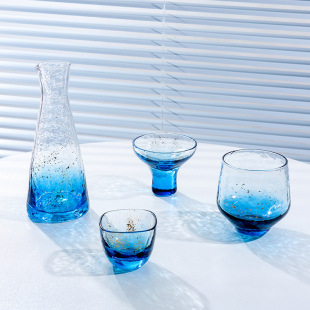 高颜值星空蓝色清酒壶酒具粉色果酒杯日料高档清酒壶米酒白酒杯