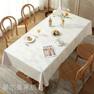 PU防水防油免洗长方形桌布家用酒店防烫纯色餐桌台布轻奢布艺 欧式