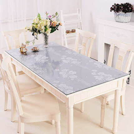 竹月阁桌布防水软质玻璃PVC透明塑料磨砂餐桌垫茶几垫台布水晶板