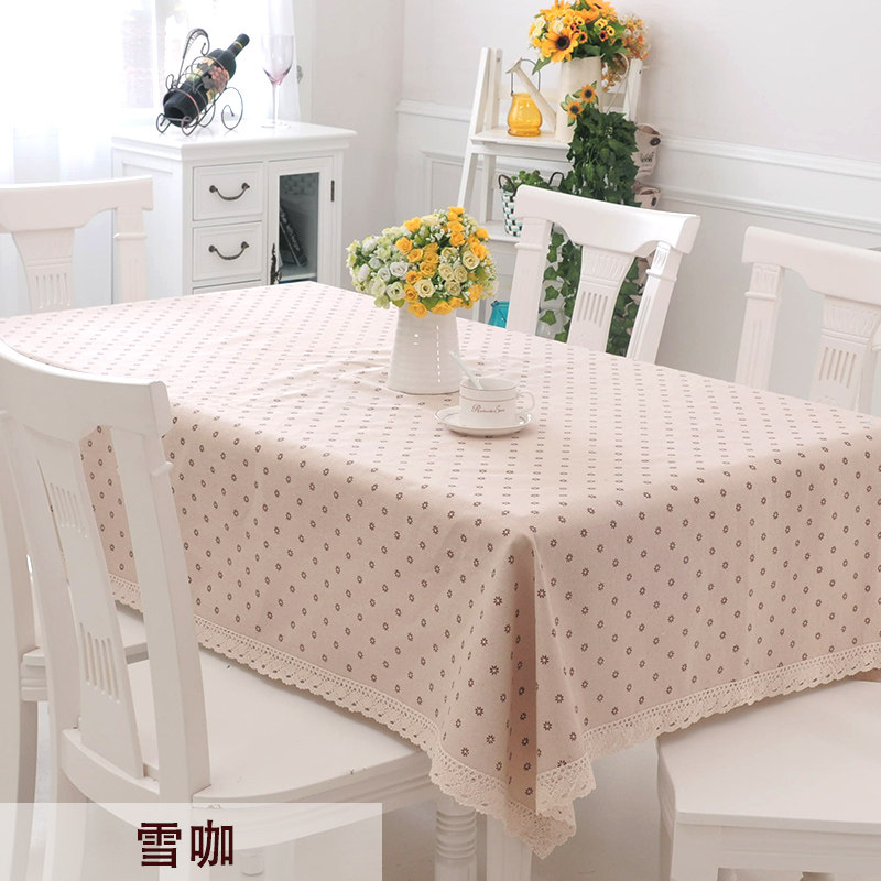 棉麻亚麻风格桌布布艺田园餐桌布小清新长方形茶几盖布圆台布方巾