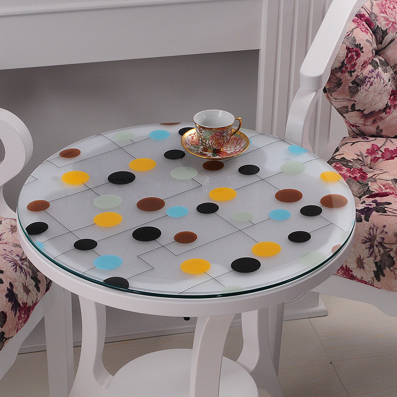 圆桌软质玻璃圆桌布透明磨砂桌垫防水茶几垫免洗PVC水晶板WDEEEE