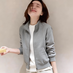 外套 设计感百搭休闲短裤 韩国高端立领拉链卫衣开衫 女2026春秋新款