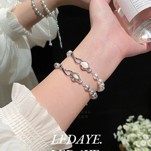 李大爷的店 灵蛇猫眼千金感澳白珍珠手链手串清冷感高级感叠戴女