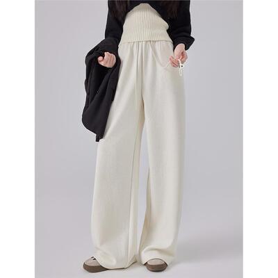 高个子白色阔腿裤女春秋2