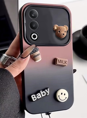 适用OPPOK12PLUS手机壳K12PULS硅胶opook全包防摔PKS110保护套5G新款手工咖啡熊外壳opopk男opk女opp0pp0ppok