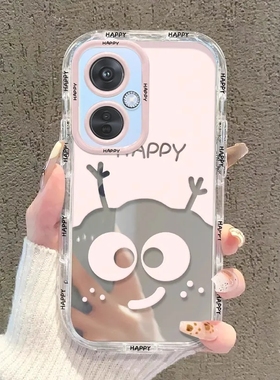 适用于OPPOk11手机壳k10pro/k9s/k7新款镜面r17防摔k10活力版卡通开心煤球oppk11x全包女k7x高级感opor15网红