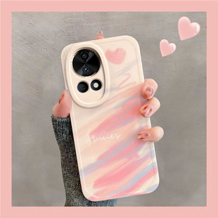 适用于华为Nova12手机壳noⅴa12Pro保护套nove新款撞色爱心涂鸦nava硅胶n0va全包nowa防摔nave诺娃navo男女