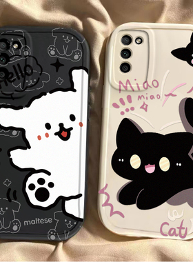 适用荣耀30青春版手机壳HONOR30Lite套MXW一AN00华为新款H0N0R30春青硅胶全包防摔三十可爱三零男女黑猫白狗