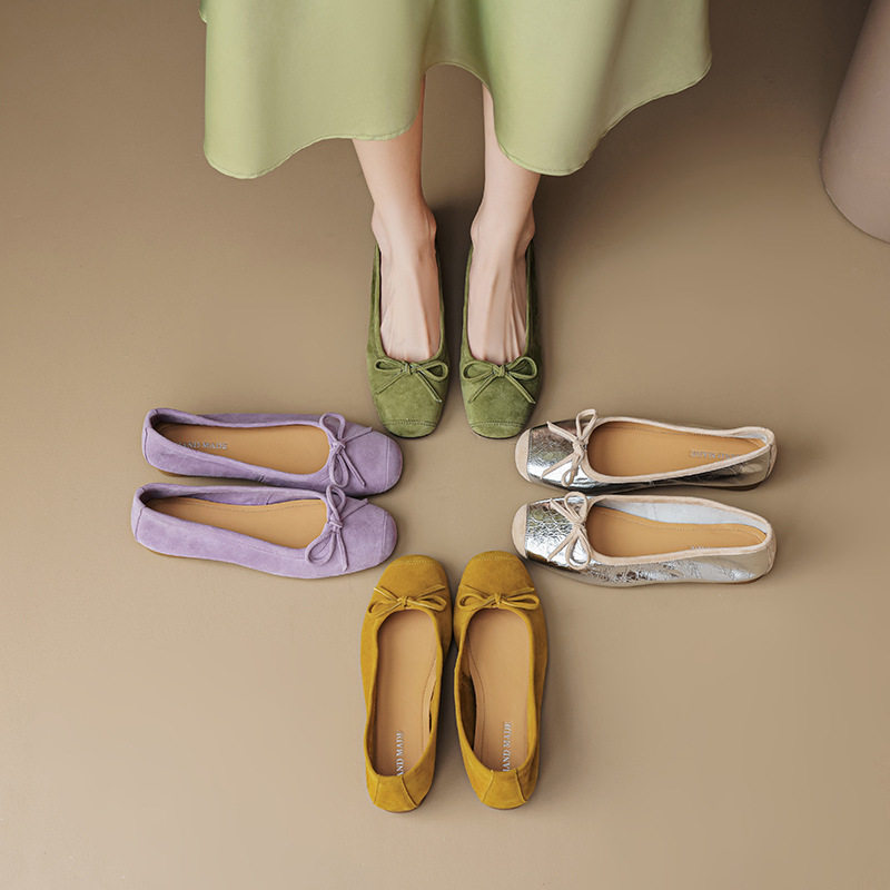 34-43可爱风蝴蝶结浅口一脚蹬低跟单鞋2024春里外拳谱舒适奶奶鞋,流行男鞋,马丁靴,淘宝优惠券,粉丝福利购,淘宝优惠卷