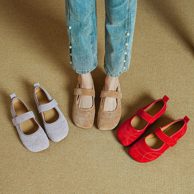 法式方头魔术贴平底浅口玛丽珍单鞋女2025新款夏季香芋紫脏粉红色,户外/登山/野营/旅行用品,登山鞋/徒步鞋,淘宝优惠券,粉丝福利购,淘宝优惠卷