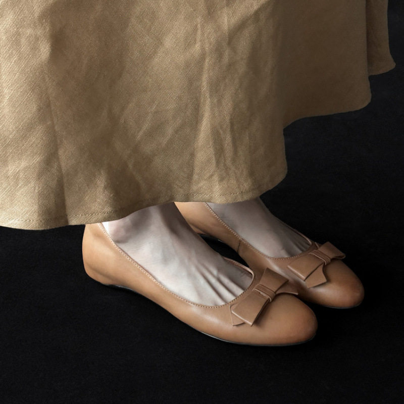 法式复古真皮浅口单鞋女2025新款小皮鞋蝴蝶结软底宽脚女鞋豆豆鞋,居家布艺,居家婚庆拖鞋,淘宝优惠券,粉丝福利购,淘宝优惠卷