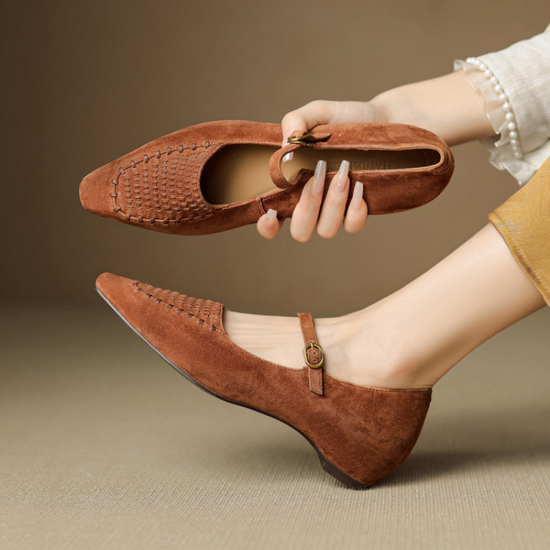 时尚羊皮编织内增高一字形玛丽珍鞋女夏秋冬真皮平底浅口方头单鞋,流行男鞋,马丁靴,淘宝优惠券,粉丝福利购,淘宝优惠卷