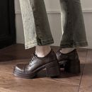 厚底粗跟单鞋 真皮牛津鞋 布洛克鞋 巨舒适 女 法式 德比鞋 暴走不累