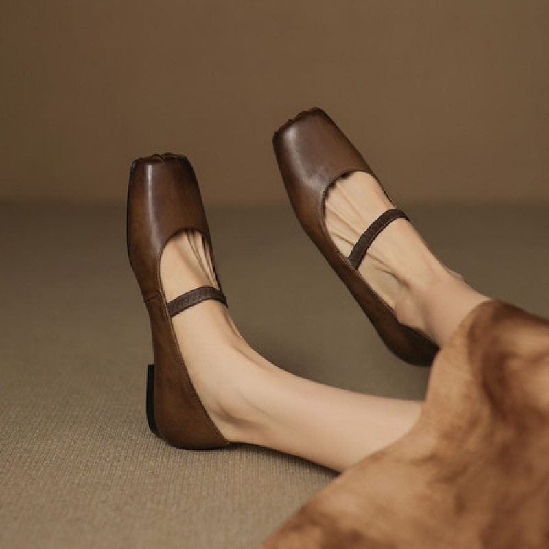 法式复古风一字带玛丽珍鞋女浅口单鞋平底方头复古舒适软皮芭蕾舞,户外/登山/野营/旅行用品,登山鞋/徒步鞋,淘宝优惠券,粉丝福利购,淘宝优惠卷