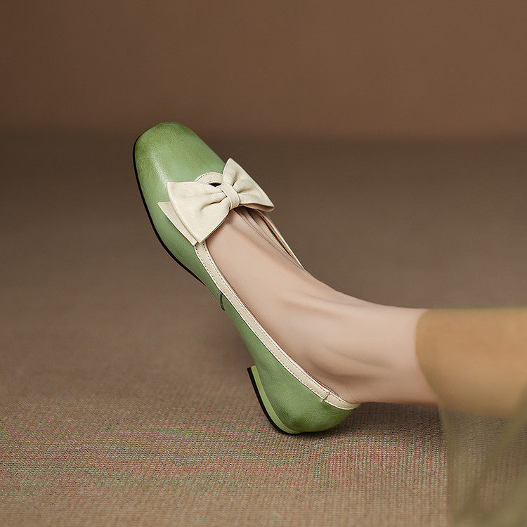 文艺复古牛皮单鞋女平底鞋2025春季新款圆头温柔蝴蝶结浅口小皮鞋,户外/登山/野营/旅行用品,登山鞋/徒步鞋,淘宝优惠券,粉丝福利购,淘宝优惠卷