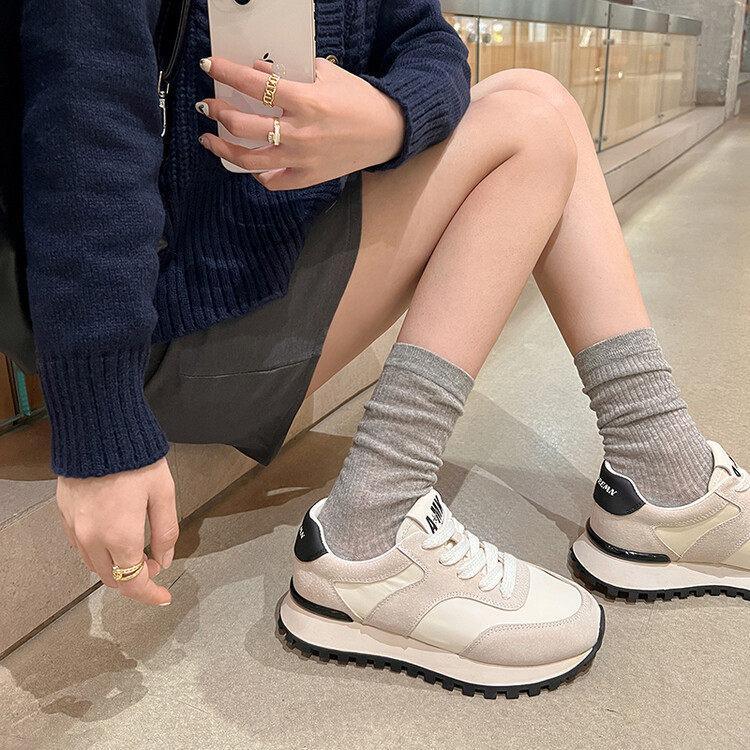 2024新款系带单鞋拼色松糕底休闲通勤女鞋厚底老爹鞋运动阿甘鞋,户外/登山/野营/旅行用品,登山鞋/徒步鞋,淘宝优惠券,粉丝福利购,淘宝优惠卷