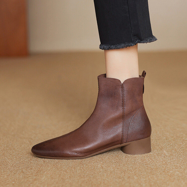 手工擦色休闲及踝靴休闲复古尖头平底靴子全皮软底大码羊皮短靴秋,流行男鞋,马丁靴,淘宝优惠券,粉丝福利购,淘宝优惠卷