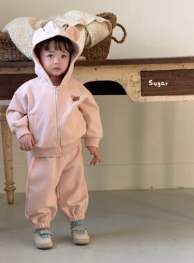 小树家 sugar苏格2026秋款婴童女宝卡通连帽外套卫裤运动套装