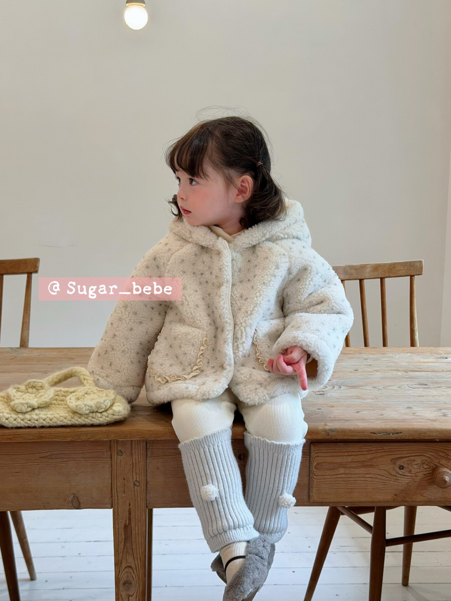 小树家 sugar苏格26秋冬款韩系婴童碎花加绒毛毛外套加绒打底裤