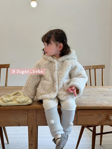 小树家 sugar苏格26秋冬款韩系婴童碎花加绒毛毛外套加绒打底裤