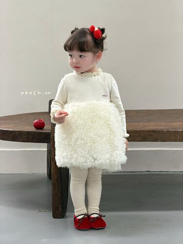 小树家 peach毛桃2026秋款女宝毛毛蛋糕裙打底衫法式公主裙套装