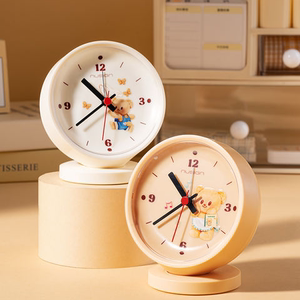 NS886-B纽赛得力指针式闹钟学生用上班时钟带夜灯黄油小熊联名