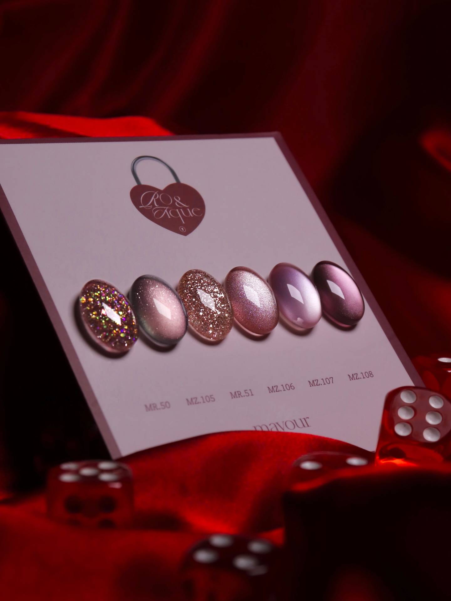 韩国甲油胶mayour高端秋冬新品玫瑰心机猫眼亮片红色灰色玻璃珠