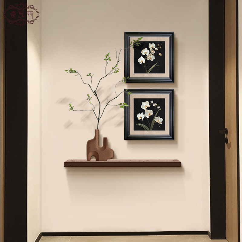 中古风玄关装饰画进门复饭