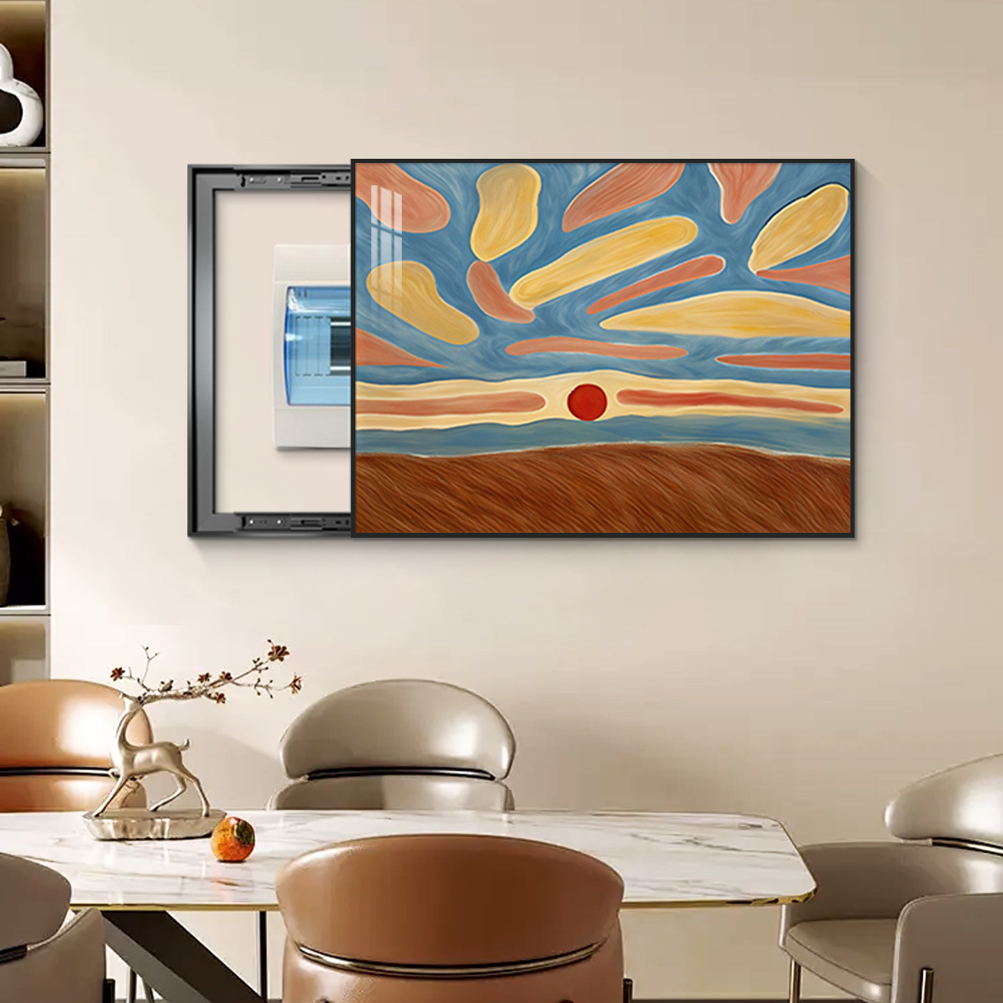 电表箱装饰画2025新款免打孔遮挡壁画配电箱电闸电源总开关盒挂画