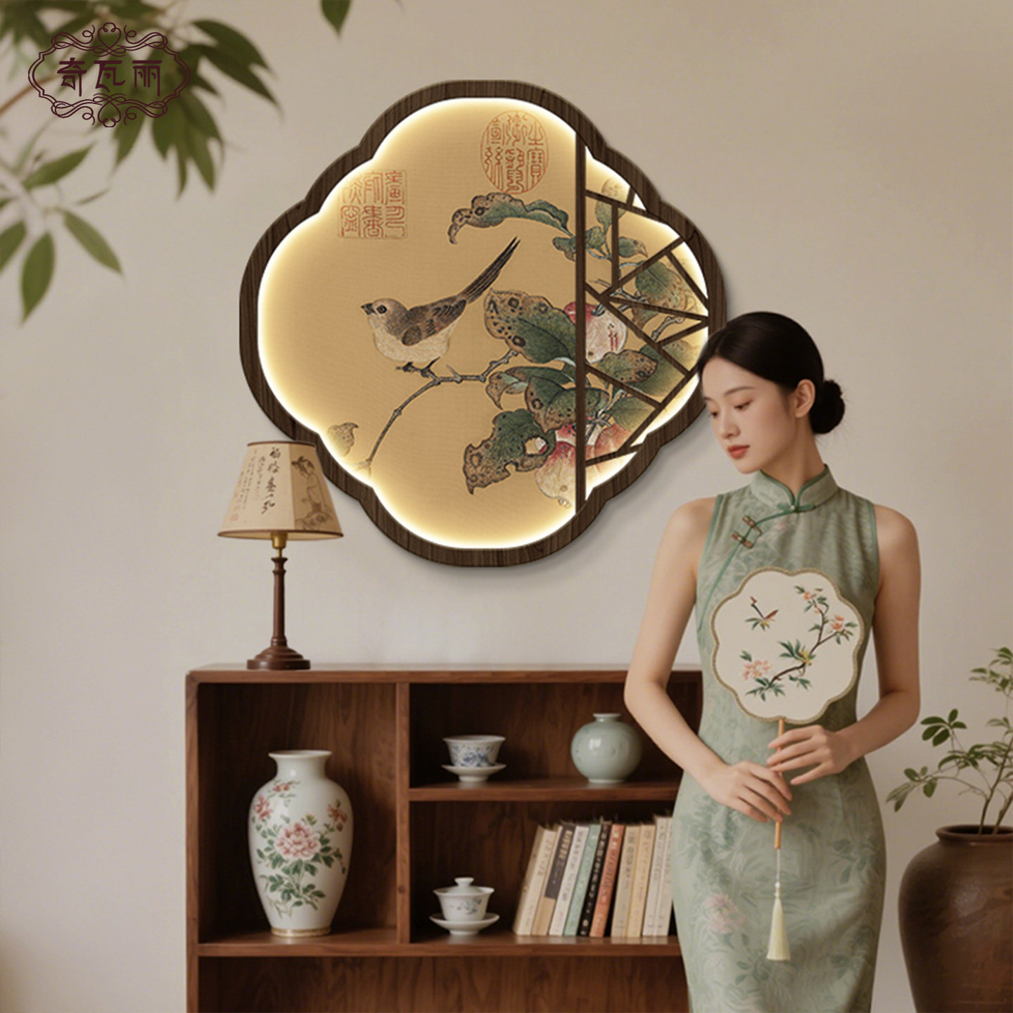 新中式宋氏代美学挂画入户图片