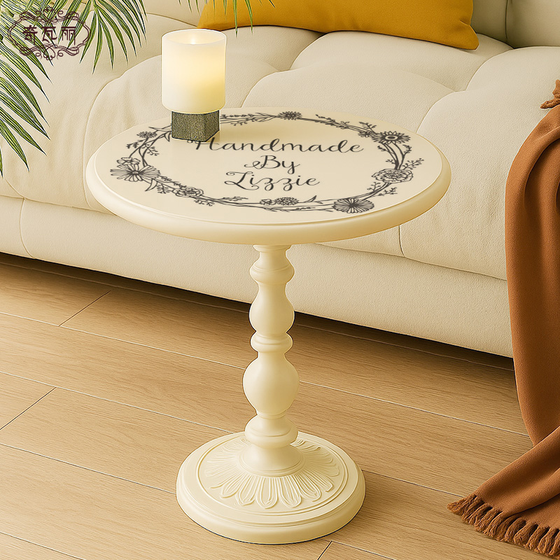 中古风小圆桌沙发边几客厅