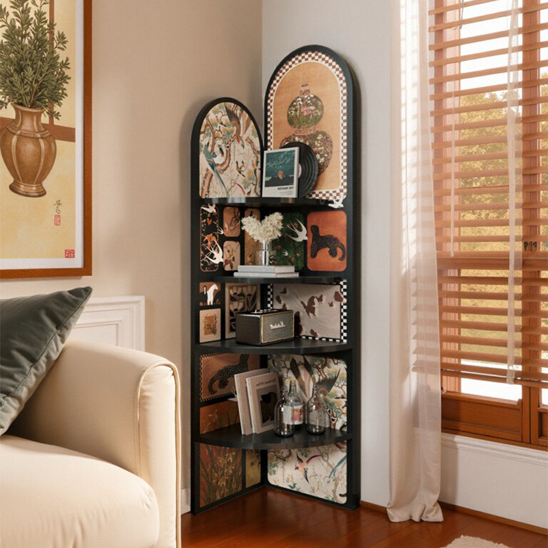 法式中古风客厅角柜高级感小户型沙发布边转角置物架多层收纳书柜,收纳整理,整理架/置物架/收纳架,淘宝优惠券,粉丝福利购,淘宝优惠卷