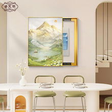 日照金山电表箱装饰画竖版奶油风遮挡配电箱总开关盒挂画2025新款