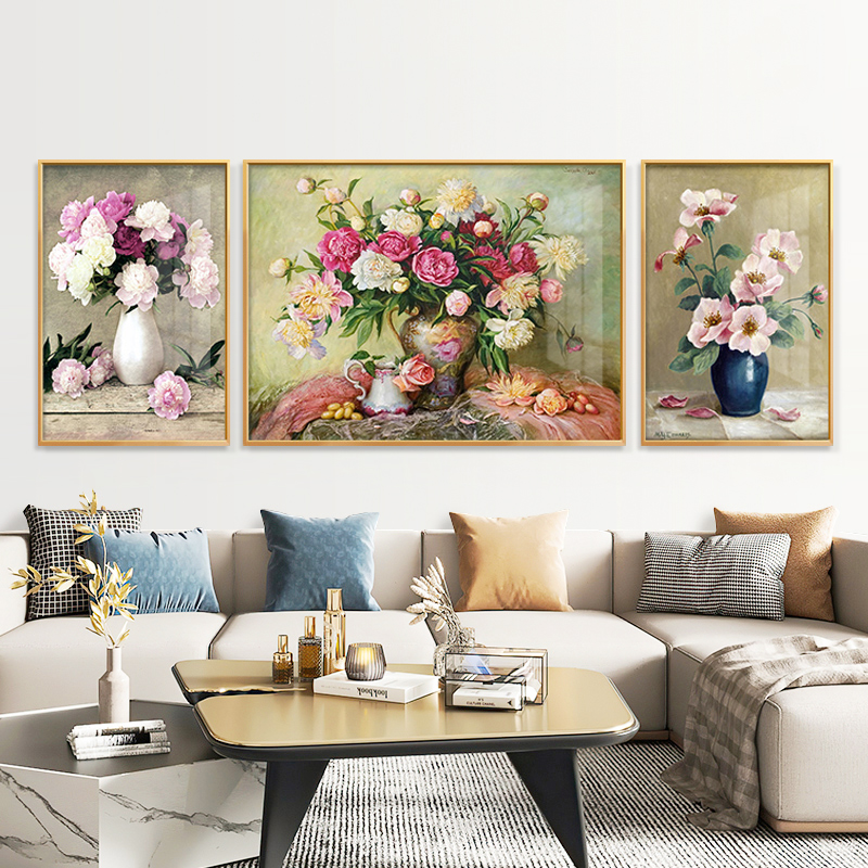 客厅植物花卉三联装饰画