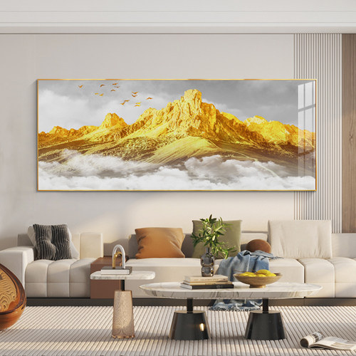 背靠金山横版客厅装饰画