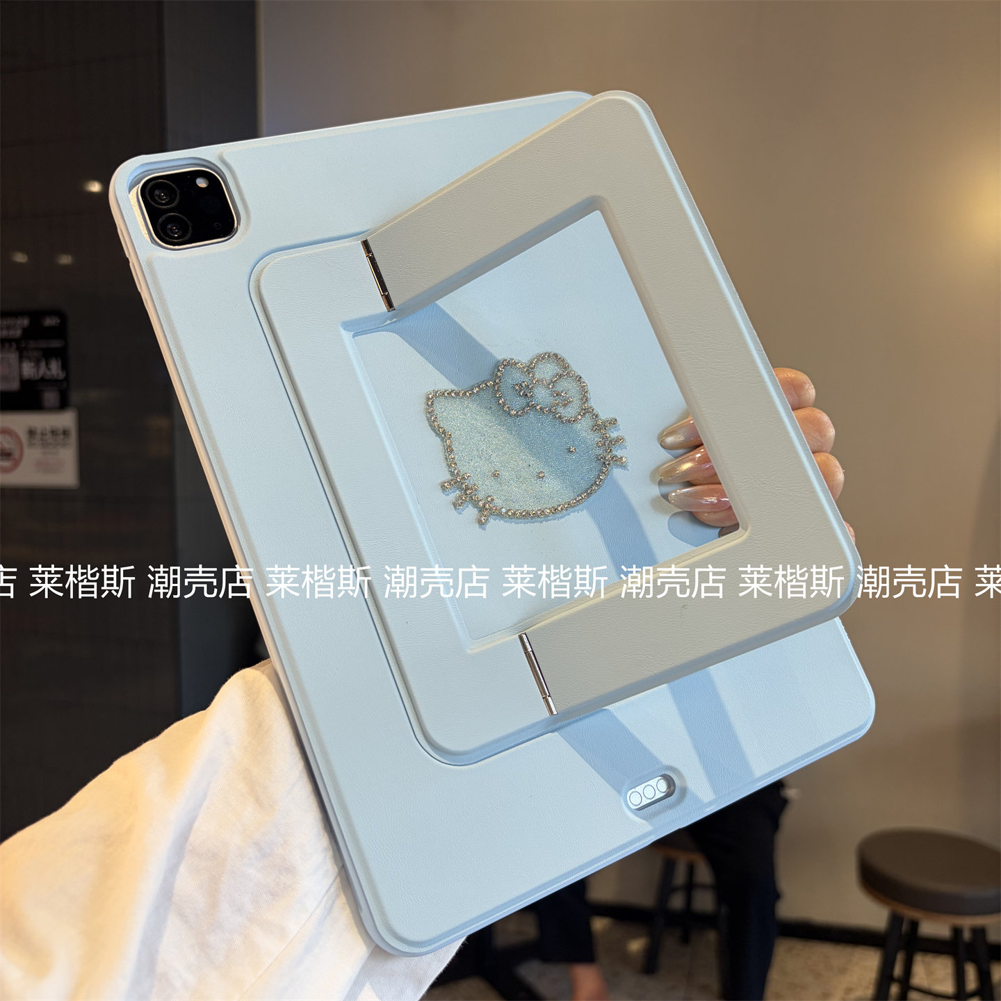 蕾丝边钻2026新款横竖支架适用iPad11代a16保护套可爱Air876苹果9平板10代Pro11防摔10.2寸硅胶a2377支点后壳
