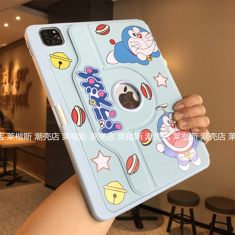 360度旋转亚克力diy适用iPad10/9保护套Pro11寸10.2笔槽9.7苹果八代a2270软边10.9防弯air456叮当猫mini7硬壳