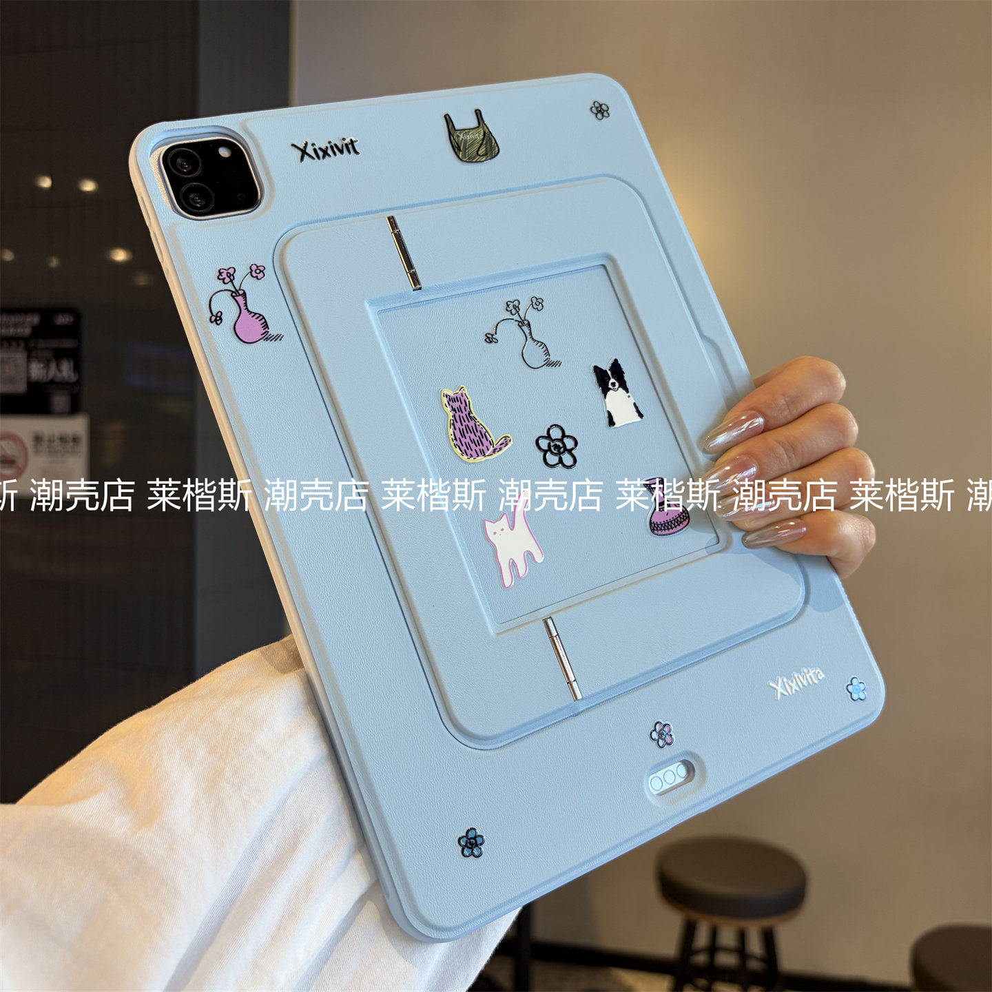 花瓶猫狗2026新款横竖支架适用iPad11代a16保护套可爱Air876苹果9平板10代Pro11防摔10.2寸硅胶a2377支点后壳