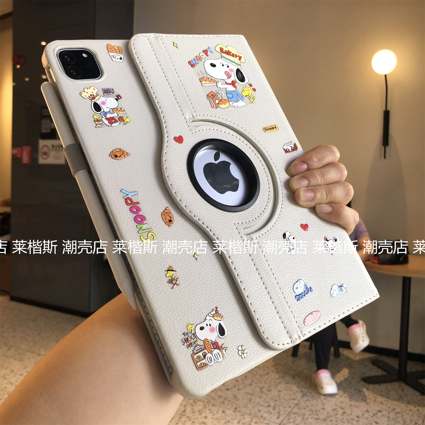 浮雕史努比360度旋转皮套适用ipad11代a16保护套苹果789代10.2寸Pro11卡通air45笔套9.7迷你a2696卡通壳a1822