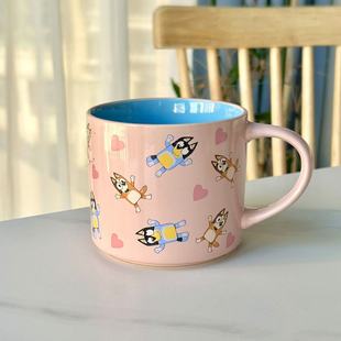 新款布鲁伊陶瓷马克杯儿童动画片周边Bluey咖啡杯牛奶杯子生日礼