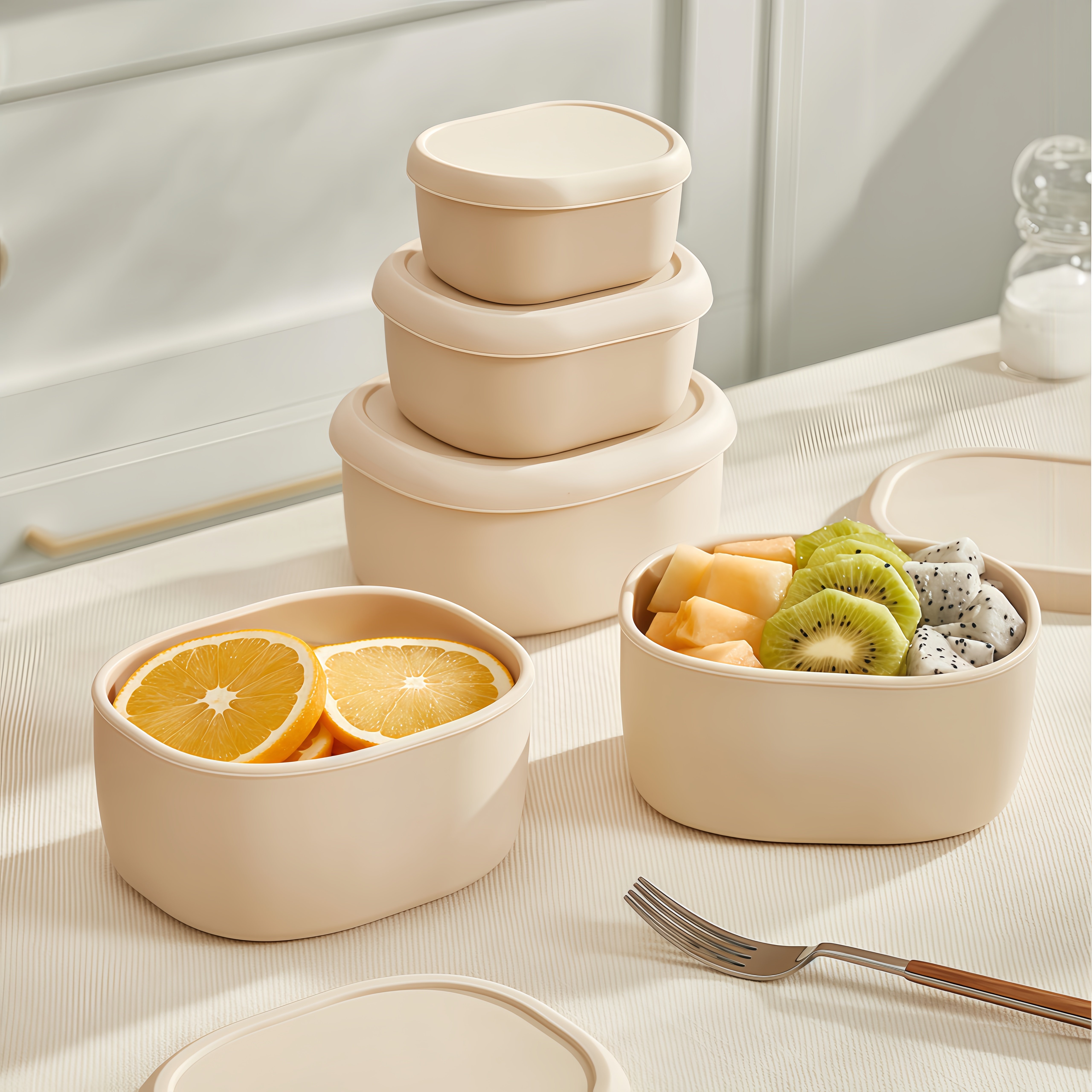 nabizam乐比赞韩国椭圆形保鲜盒硅胶便当盒上班族大容量多层