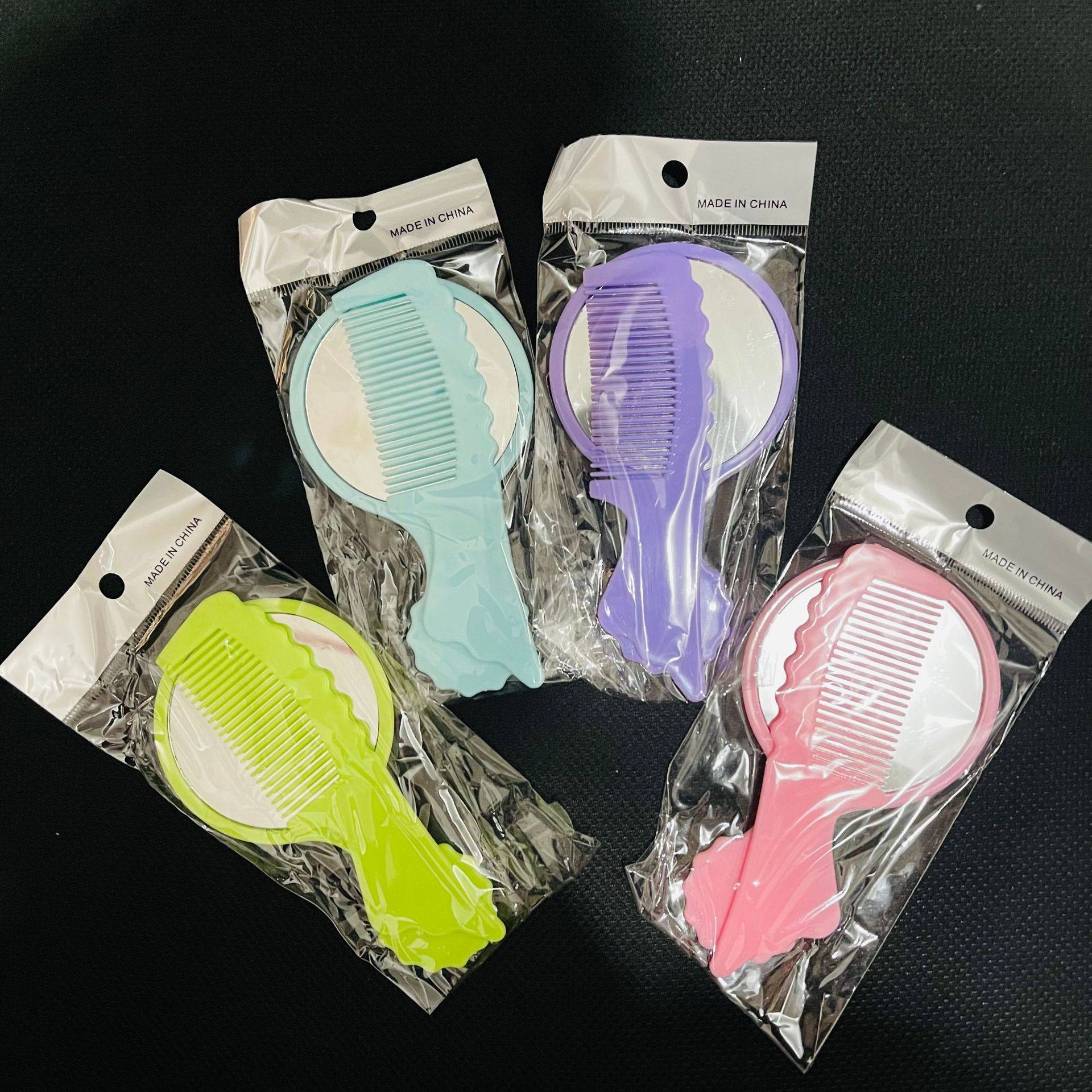 镜梳套装 便携小梳子小镜子礼品美发梳化妆镜梳套装学生手柄梳子