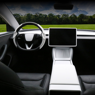 中控仪表台面板贴白色内饰配件装 Y焕新版 饰 model3 适用特斯拉新款