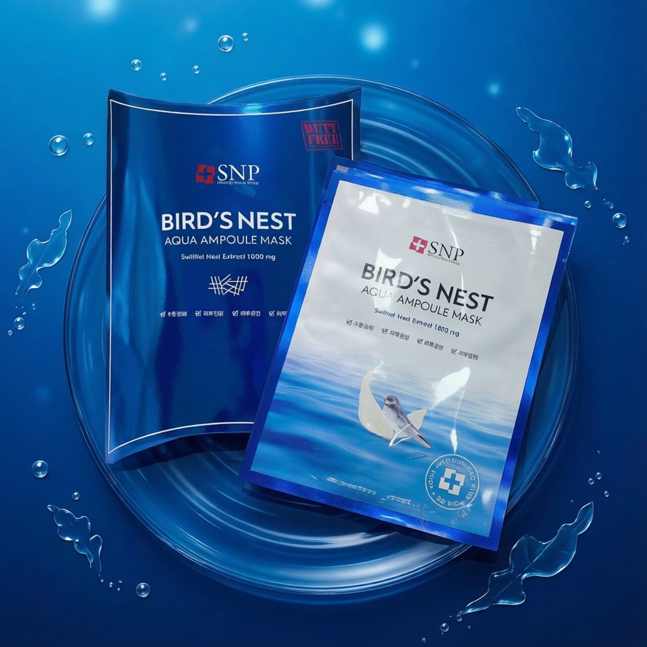 韩国代购正品SNP燕窝补水海洋保湿嫩白肤水库水润面膜平衡水油