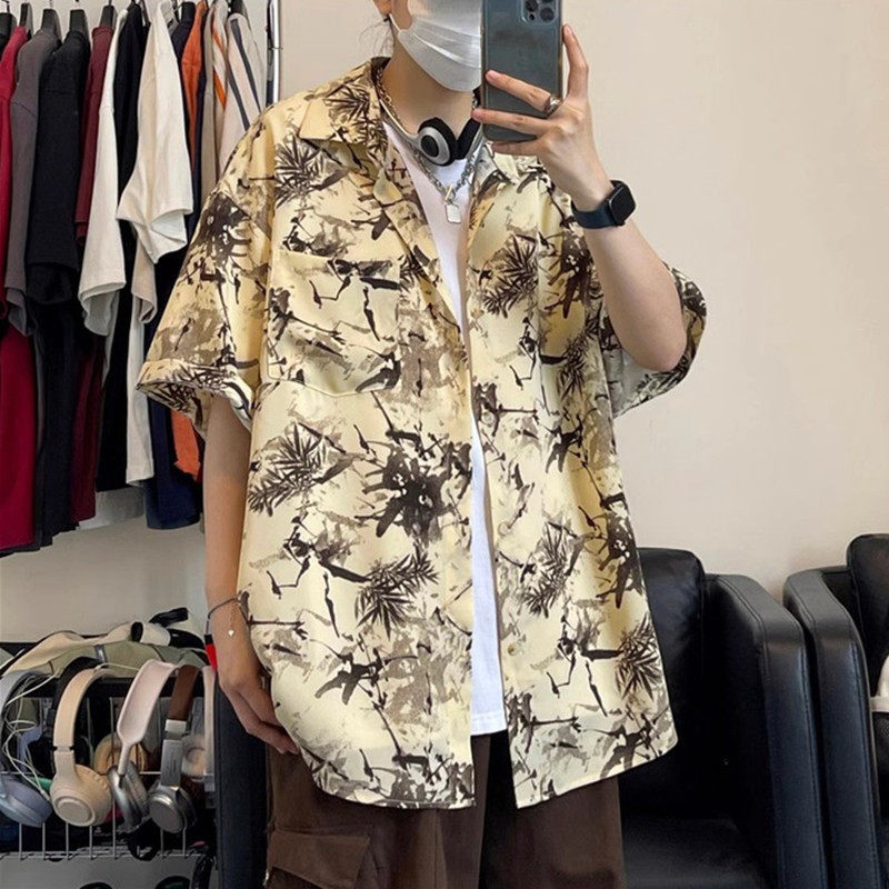 海边度假衬衣2026年沙滩花衬衫短袖男春夏季泰国三亚穿搭海岛服潮