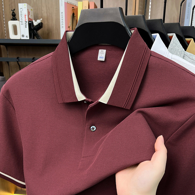 纯棉短袖polo衫男士2026夏季新款商务休闲翻领半袖T恤中年上衣